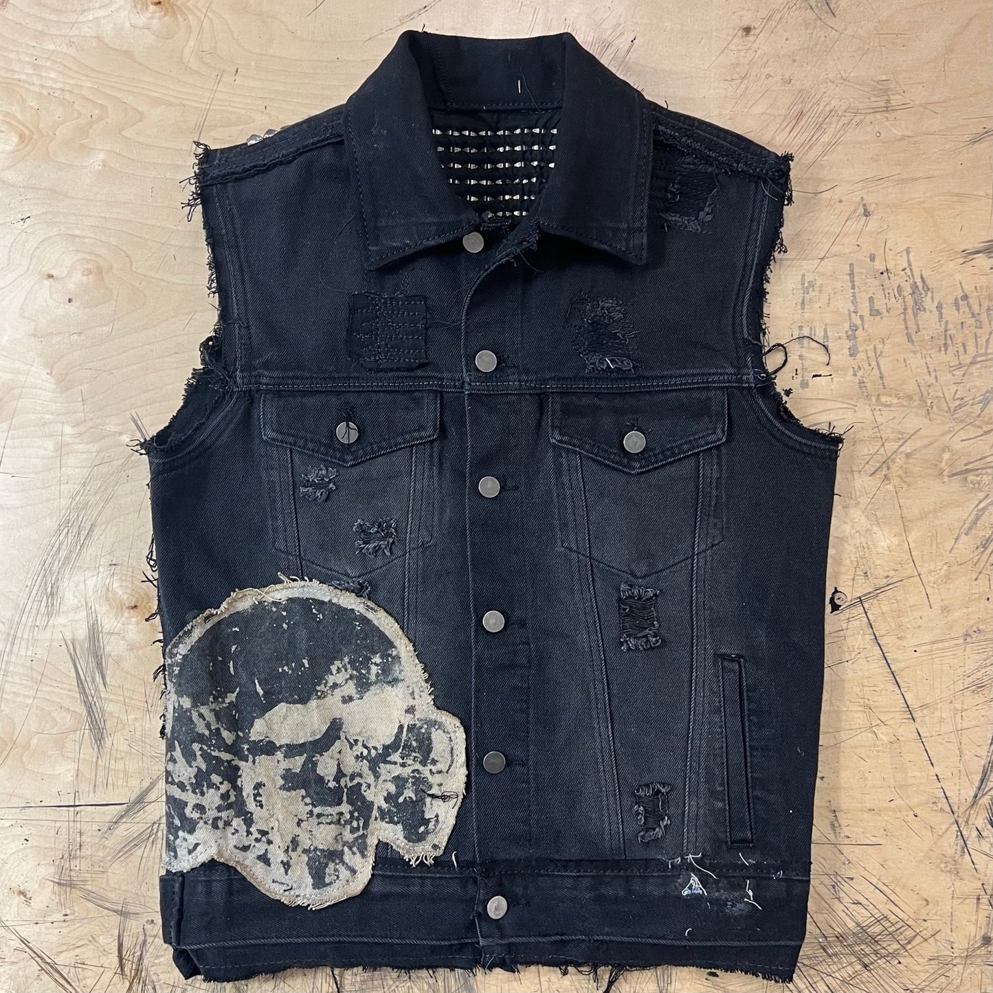 Denim Distressed Vest - junkerdesigns
