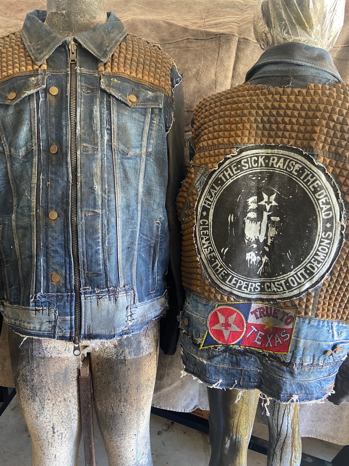 Texas Hell Upcycled Denim Jacket - junkerdesigns